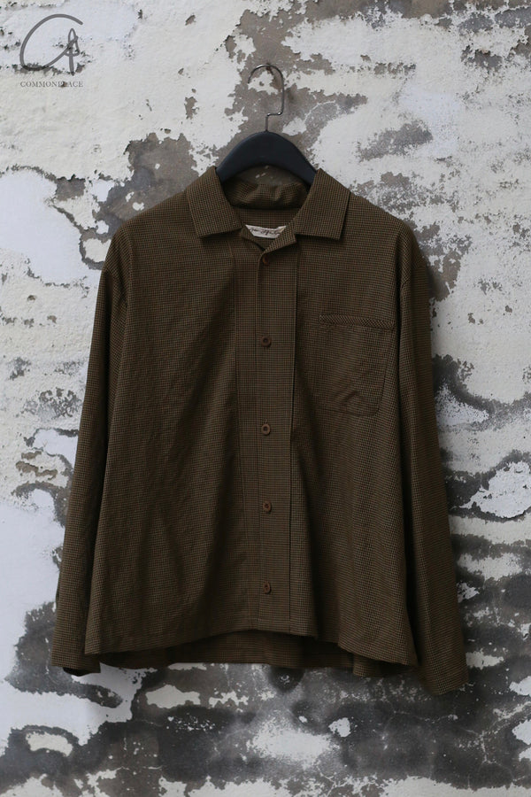 AVIVA JIFEI XUE 24 Spring/Summer Gold Wool Plaid Square Shirt AJX-FW24-BS-GWG-JSGZ Plaid
